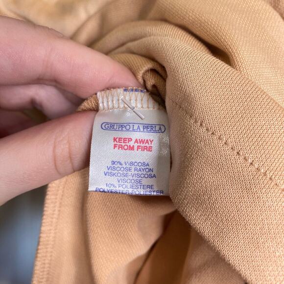 Vintage LA PERLA Peach Apricot Robe Wrap Top $344 Sleep Lingerie NWT - Picture 9 of 10